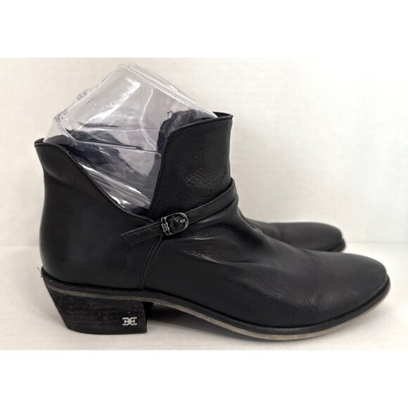 Sam Edelman Women's Botties Size 8 Shoes Black Leather Soft Slip Ons Western - Picture 1 of 10